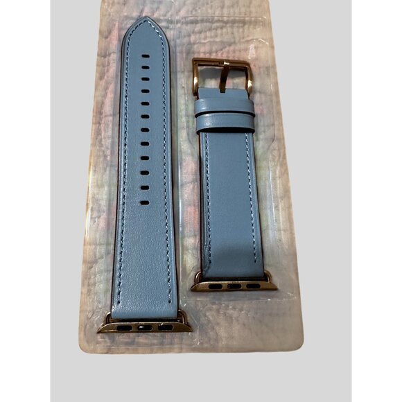 Genuine Leather 42mm/44mm/45mm Stainless Steel Watch Band For Apple Watch - Picture 1 of 7